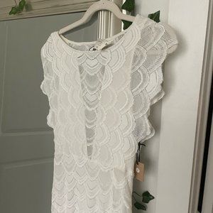White lace maxi dress (wedding, formal) size 2 NWT originally $495 Malibu